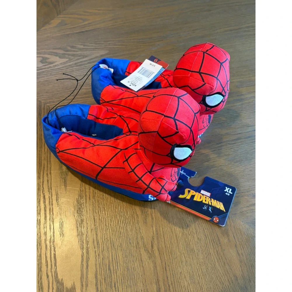 Marvel Spider-Man Kids Plush Slippers Red Blue 3D Character XL 4/5 ETML5156KO